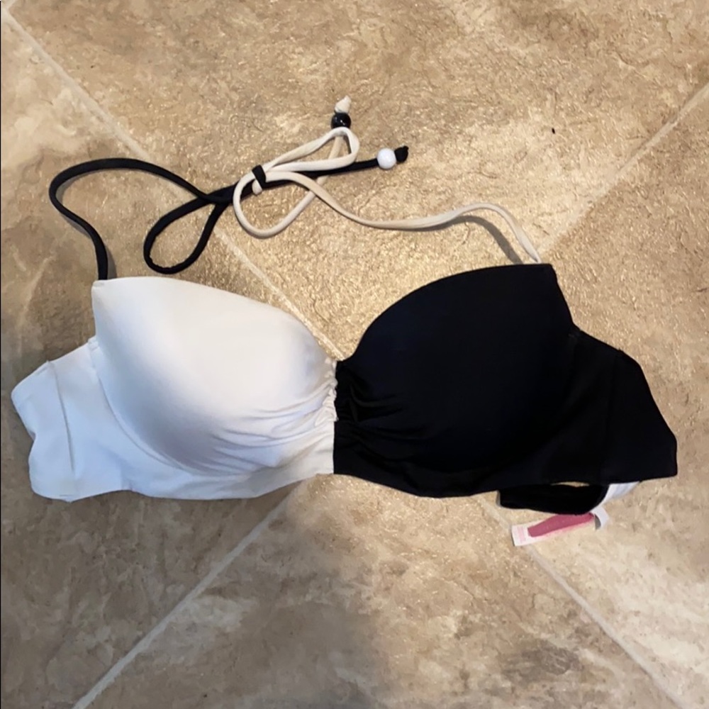 Back and white Victoria’s Secret Bandeau swim top
